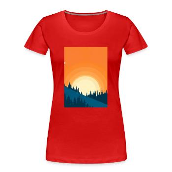 Orange Sonnenuntergang - Frauen Premium Bio T-Shirt - Rot - Vorne - Mia (176cm)
