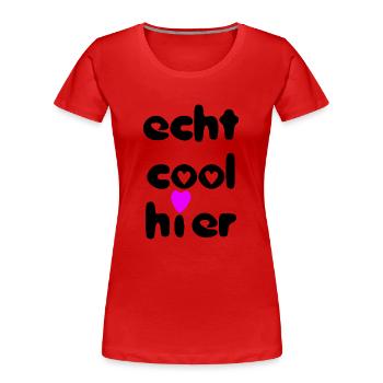 echt cool hier herz schwarz pink - Frauen Premium Bio T-Shirt - Rot - Vorne - Mia (176cm)