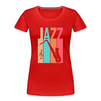 Vintage Jazz - Jazz Musik - Frauen Premium Bio T-Shirt - Rot - Vorne - Mia (176cm)