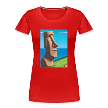 Monumentale Moai-Statuen - Frauen Premium Bio T-Shirt - Rot - Vorne - Mia (176cm)