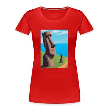 Monumentale Moai-Statuen - Frauen Premium Bio T-Shirt - Rot - Vorne - Mia (176cm)