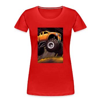 Monstertruck in der Arena - Frauen Premium Bio T-Shirt - Rot - Vorne - Mia (176cm)