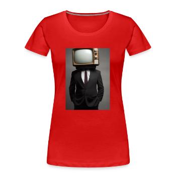 Anzug Tube TV Mann - Frauen Premium Bio T-Shirt - Rot - Vorne - Mia (176cm)