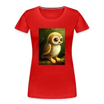 Baby-Kauz - Frauen Premium Bio T-Shirt - Rot - Vorne - Mia (176cm)