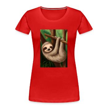 Baby-Faultier - Frauen Premium Bio T-Shirt - Rot - Vorne - Mia (176cm)