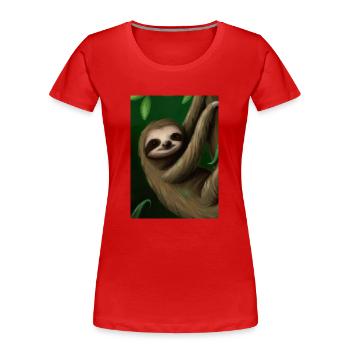 Baby-Faultier - Frauen Premium Bio T-Shirt - Rot - Vorne - Mia (176cm)