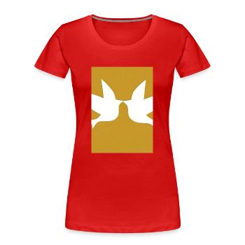 Liebende Vögel - Frauen Premium Bio T-Shirt - Rot - Vorne - Mia (176cm)