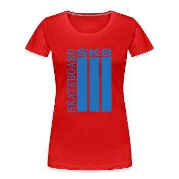 skateboard skate sk8 skateboarder - Frauen Premium Bio T-Shirt - Rot - Vorne - Mia (176cm)