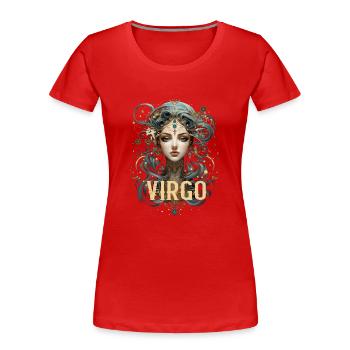 Sternzeichen Jungfrau - Frauen Premium Bio T-Shirt - Rot - Vorne - Mia (176cm)
