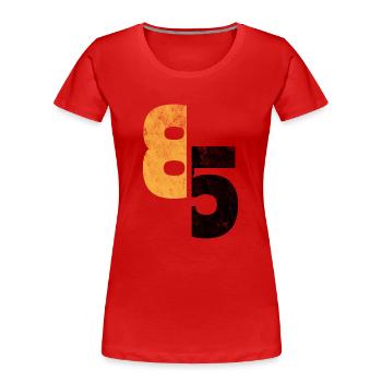 Number 85 - Women's Premium Organic T-Shirt - red - Front - Mia (176cm)