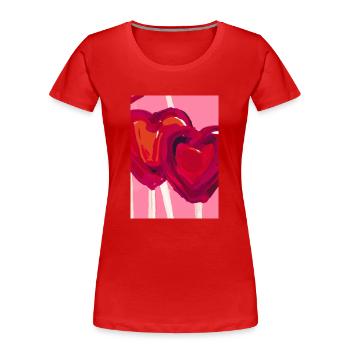 Herz-Lollipop - Frauen Premium Bio T-Shirt - Rot - Vorne - Mia (176cm)