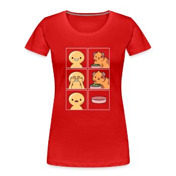 Guinea pigs eat fast Design for fans - Women's Premium Organic T-Shirt - red - Front - Mia (176cm)