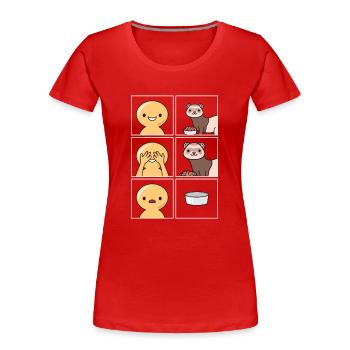 Les furets mangent vite Design pour furet fan - T-shirt bio Premium Femme - rouge - Devant - Mia (176cm)