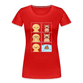 Conception de crottes de chien pour les propriétaires de chiens - T-shirt bio Premium Femme - rouge - Devant - Mia (176cm)