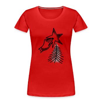 Witchcore tattoo style Hand placing Christmas Star - Women's Premium Organic T-Shirt - red - Front - Mia (176cm)