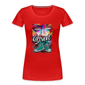 Breakdance Hip Hop Rap Tanzmusik Graffiti Schule - Frauen Premium Bio T-Shirt - Rot - Vorne - Mia (176cm)