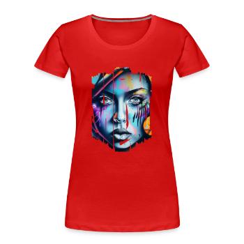 Graffiti Street Art Spray Colors Cool Artist Retro - Women's Premium Organic T-Shirt - red - Front - Mia (176cm)