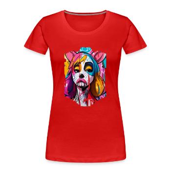 Graffiti Street Art Spray Colors Cool Artist Retro - Women's Premium Organic T-Shirt - red - Front - Mia (176cm)