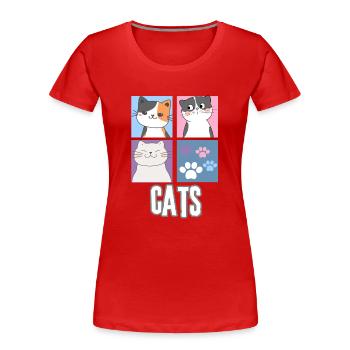 cats - T-shirt bio Premium Femme - rouge - Devant - Mia (176cm)