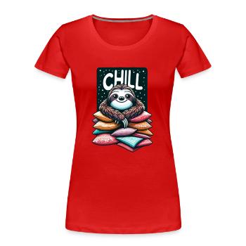 Paresseux glacial - T-shirt bio Premium Femme - rouge - Devant - Mia (176cm)