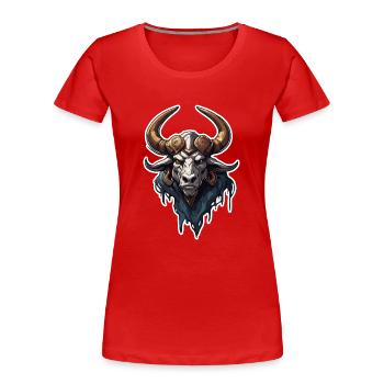 Minotaure / Mythologie grecque / Créature - T-shirt bio Premium Femme - rouge - Devant - Mia (176cm)
