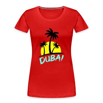 dubai - Frauen Premium Bio T-Shirt - Rot - Vorne - Mia (176cm)