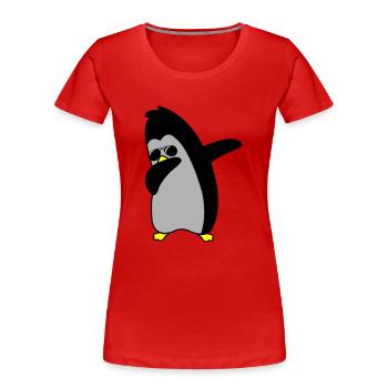 pinguin dabbing 02 - Frauen Premium Bio T-Shirt - Rot - Vorne - Mia (176cm)