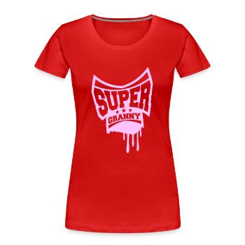Super Granny Stamp Granny Graffiti Grandmother - Women's Premium Organic T-Shirt - red - Front - Mia (176cm)