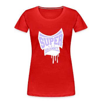 Super Granny Stamp Grandma Graffiti Grandmother - Women's Premium Organic T-Shirt - red - Front - Mia (176cm)