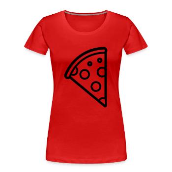 part de pizza - T-shirt bio Premium Femme - rouge - Devant - Mia (176cm)