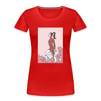jazz - Frauen Premium Bio T-Shirt - Rot - Vorne - Mia (176cm)