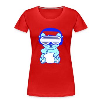 DJ Koala Ours Australien Koala Ours Assis Mignon - T-shirt bio Premium Femme - rouge - Devant - Mia (176cm)