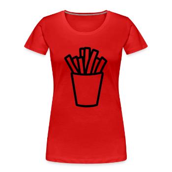 Pommes frites - Frauen Premium Bio T-Shirt - Rot - Vorne - Mia (176cm)
