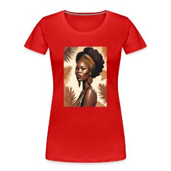 Afrika schwarze schöne Frau - Frauen Premium Bio T-Shirt - Rot - Vorne - Mia (176cm)