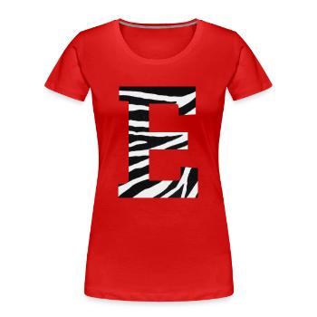 Buchstabe e zebra - Frauen Premium Bio T-Shirt - Rot - Vorne - Mia (176cm)