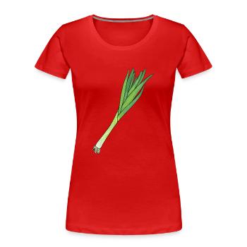 Poireau - T-shirt bio Premium Femme - rouge - Devant - Mia (176cm)