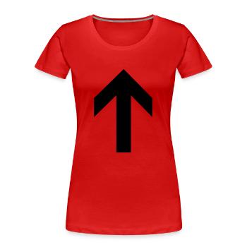 Pfeil nach oben - Frauen Premium Bio T-Shirt - Rot - Vorne - Mia (176cm)