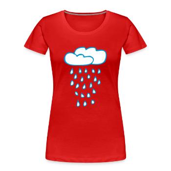 nuage de pluie - T-shirt bio Premium Femme - rouge - Devant - Mia (176cm)
