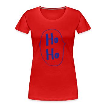 Ho Ho Sprechblase Weihnachtsmann Geschenk Lach - Frauen Premium Bio T-Shirt - Rot - Vorne - Mia (176cm)