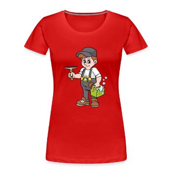 Gebäudereiniger Fensterputzer - Frauen Premium Bio T-Shirt - Rot - Vorne - Mia (176cm)