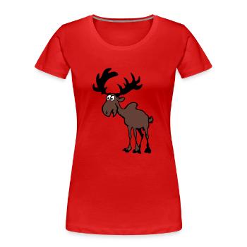 Moose - Women's Premium Organic T-Shirt - red - Front - Mia (176cm)