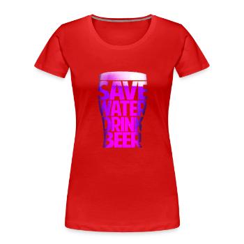 BEER - Frauen Premium Bio T-Shirt - Rot - Vorne - Mia (176cm)
