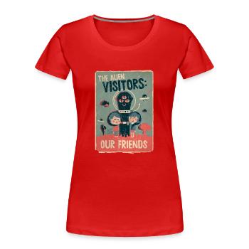 The alien visitors - T-shirt bio Premium Femme - rouge - Devant - Mia (176cm)