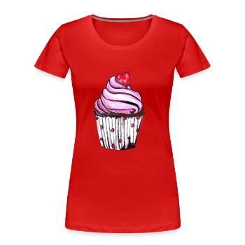 petit gâteau - T-shirt bio Premium Femme - rouge - Devant - Mia (176cm)