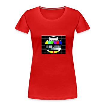 Brett - Frauen Premium Bio T-Shirt - Rot - Vorne - Mia (176cm)