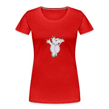 Party hippo comic - Women's Premium Organic T-Shirt - red - Front - Mia (176cm)