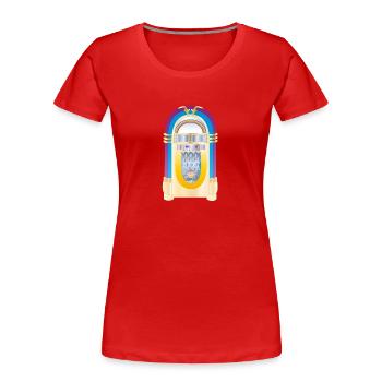 retro jukebox - Frauen Premium Bio T-Shirt - Rot - Vorne - Mia (176cm)