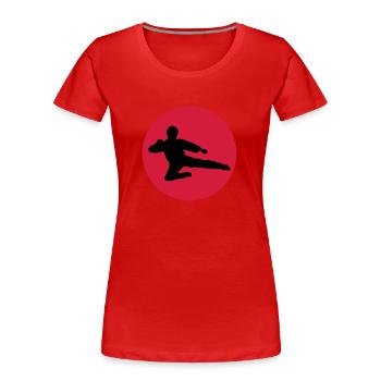 Karate - Frauen Premium Bio T-Shirt - Rot - Vorne - Mia (176cm)