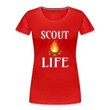 SCOUT: Scout Life - T-shirt bio Premium Femme - rouge - Devant - Mia (176cm)