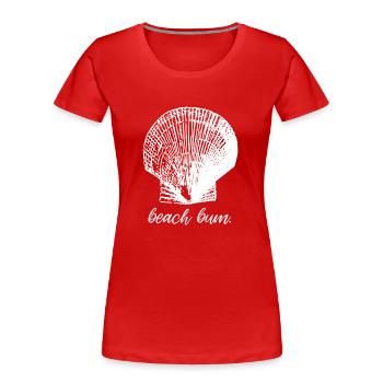 Beach Bum Shell - Mermaid - Frauen Premium Bio T-Shirt - Rot - Vorne - Mia (176cm)